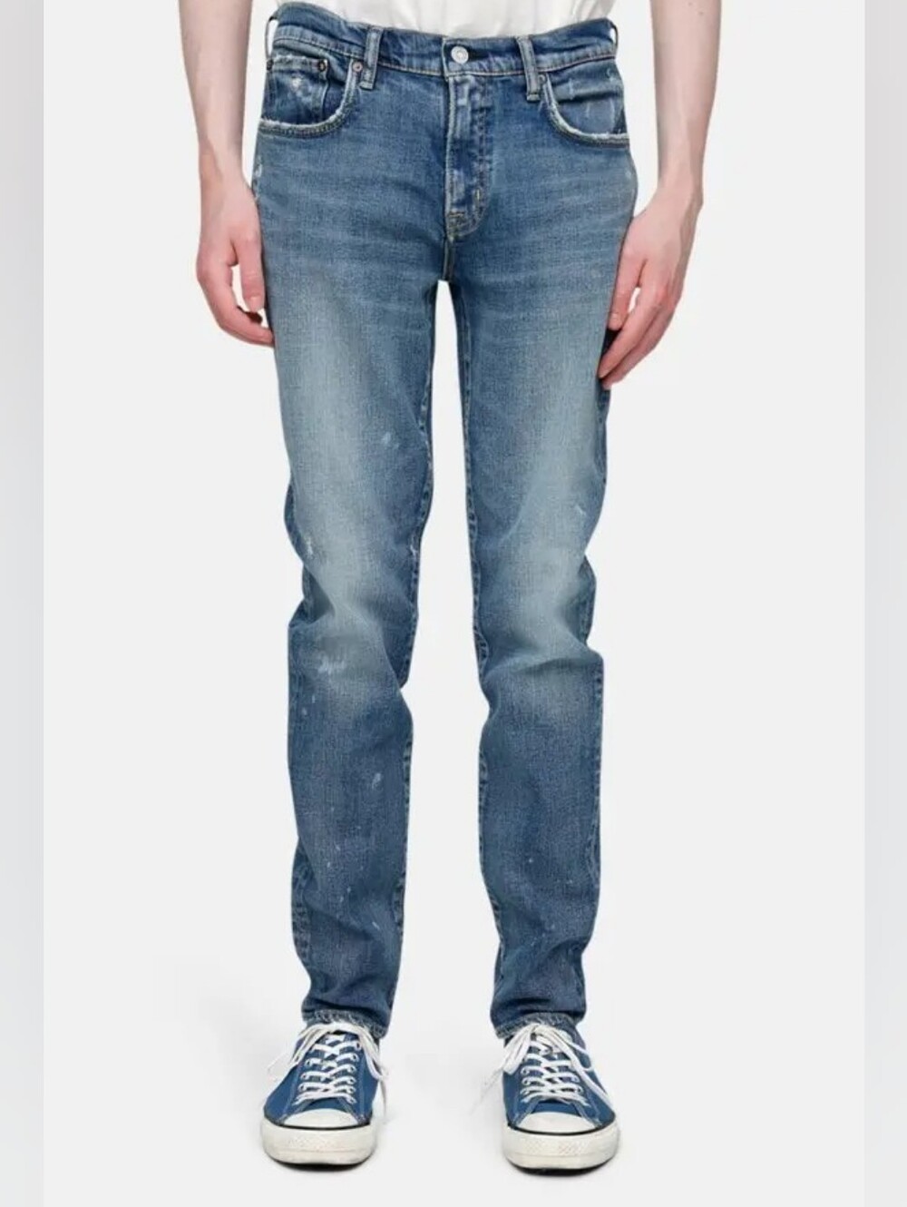 Moussy Vintage Versta Skinny Denim Jeans Paint Splatter Size 32